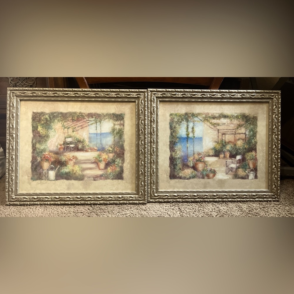 2pc Home Interiors Framed Wall Decor